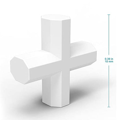 StonyLab 5 Pack Cross Shape Magnetic Stirrer Stir Bar, 10 x 3 mm PTFE-Coated White Stir Mixer