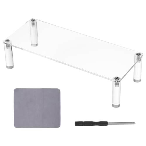 Acrylic Riser, Display Stand Clear Shelf 7.87x3.15x2 Inches Small Display Risers 1 Tier Rectangular Organizer Lightweight Tabletop Shelf for Cosmetic Products Tabletop Use and More
