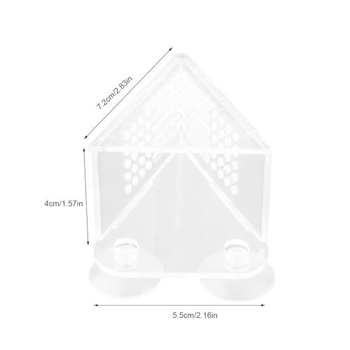 Pssopp Aquarium Cone Red Feeder, V Shape Shrimp Feeder Acrylic Fish Feeding Cup with Suction Cups and Tweezer for Aquarium Use