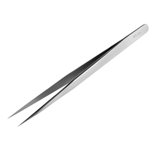 Ainiv Precision Tweezers, Stainless Steel Pointed Tweezers, Sewing Machine Tweezers, Non-Magnetic Industrial Tweezers, for Craft, Electronics, Soldering, Medical and Experimental Work, Jewelry - color: 1pc Straight Tweezers, size: 1pc