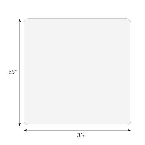 3x3ft Clear PVC Floor Mat, 2mm Thick Waterproof Protective Mat for Hard Floors, Under Refrigerator, Pet Bowls, or Appliances – Cuttable, Easy to Clean - size: 3' x 3' (Rectangular)