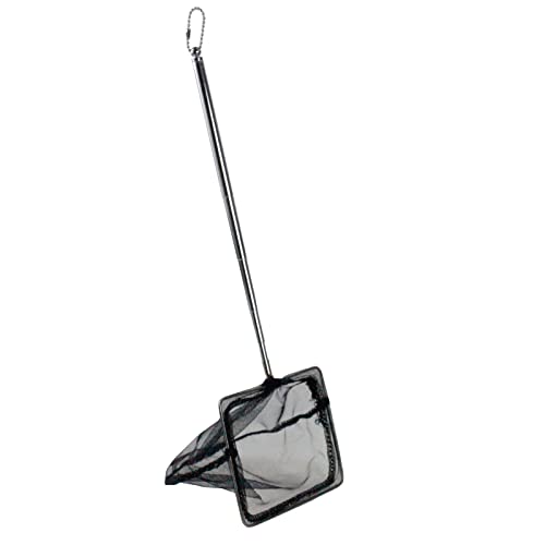 AQUANEAT Aquarium Net with Extendable Long Handle, Adjustable Wastes Skimming Cleaning Tools for Fish Tanks, 4 inch - size: 4 Inch