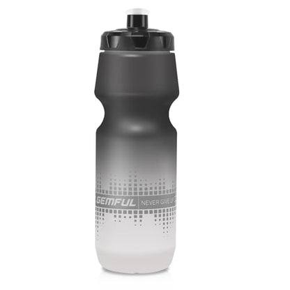 GEMFUL 24oz Bike Water Bottle Leak-Proof for Bicycle Cycling (Black White) - color: Black White