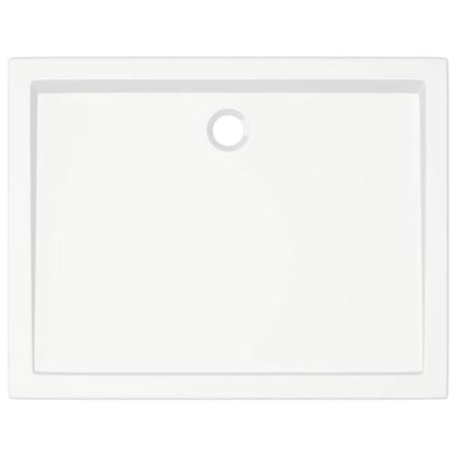 vidaXL Shower Base, Shower Pan with Center Drain, Shower Tray with Single Threshold and Flat Surface, Bath Pan for Bathroom, White ABS Rectangular - color: White, size: 31.5"x 39.4"