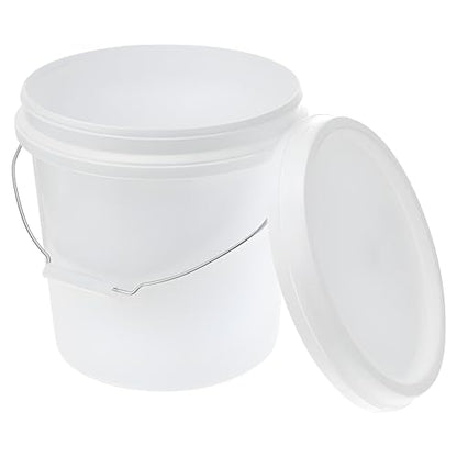 2 Gallon White Bucket & Lid - All Purpose Pail with Lids - Food Grade - Made in USA - BPA Free Plastic (3 Pack) - size: 3pk - 2 Gal. w/Lids