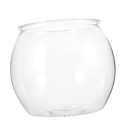 Transparent Fish Tank 7.87X7.87X6.69In Plastic Fish Bowl for Small Pets Goldfish Turtle Desktop Aquarium Micro Landscape Container Decorative Tank