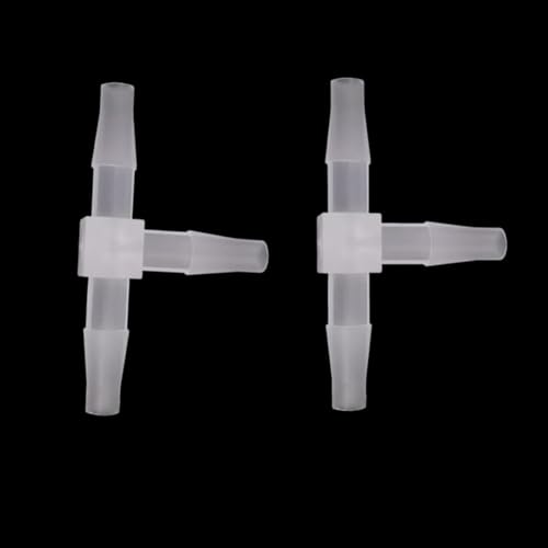 Plastic 1/4" ID Hose Barb Fittings, Equal Barbed Tee Pipe Connectors 3 Way Joint Splicer Mender Union Adapter for Boat Aquarium, 6Pcs