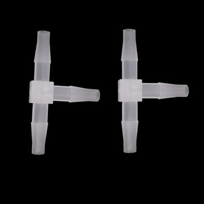 Plastic 1/4" ID Hose Barb Fittings, Equal Barbed Tee Pipe Connectors 3 Way Joint Splicer Mender Union Adapter for Boat Aquarium, 6Pcs