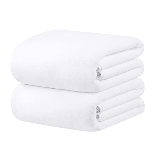 JML Microfiber Bath Sheet Towels, 40"x80", 2 Pack, White - color: White, size: 40 in x 80 in