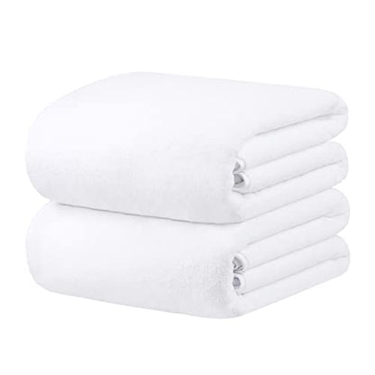 JML Microfiber Bath Sheet Towels, 40"x80", 2 Pack, White - color: White, size: 40 in x 80 in