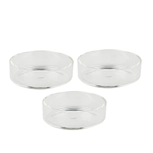 VOSAREA 5pcs Round Crystal Shrimp Feeding Bowl Glass Shrimp Food Dish for Aquarium Feeder Dish for Tank