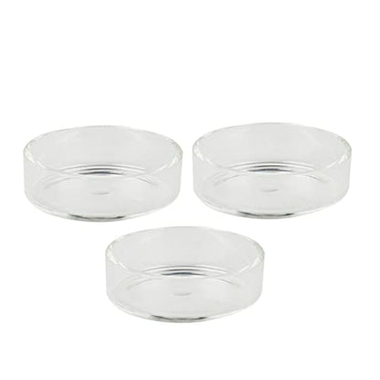 VOSAREA 5pcs Round Crystal Shrimp Feeding Bowl Glass Shrimp Food Dish for Aquarium Feeder Dish for Tank