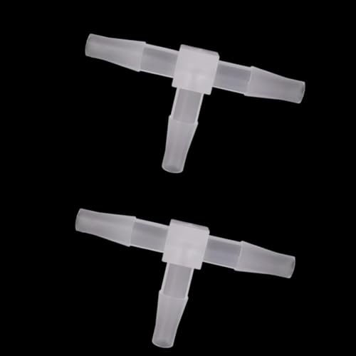 Plastic 1/4" ID Hose Barb Fittings, Equal Barbed Tee Pipe Connectors 3 Way Joint Splicer Mender Union Adapter for Boat Aquarium, 6Pcs