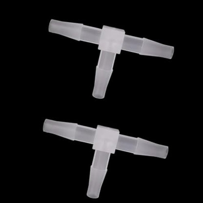 Plastic 1/4" ID Hose Barb Fittings, Equal Barbed Tee Pipe Connectors 3 Way Joint Splicer Mender Union Adapter for Boat Aquarium, 6Pcs