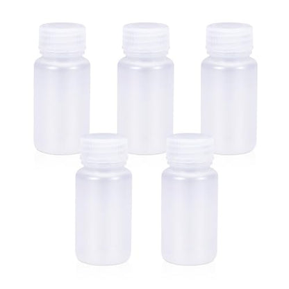 2 oz Wide Mouth Lab Reagent Container, Clear PP, Sealed Leak-proof, Pill & Water Sample Bottle (5 Pcs) - color: Clear, size: 2oz(60ml)