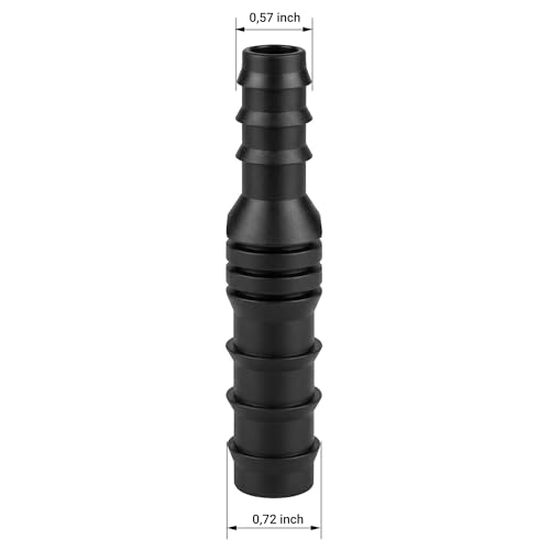 10 Pack 3/4 Inch x 1/2 Inch PVC Reducing Couplings | Schedule 40 Barbed Insert Adapters | Black Hose Connectors