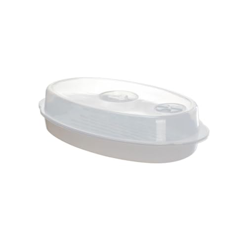 Yardwe Professional Fish Steamer Plate with Cover for Microwave, Food-grade Microwave Steaming Dish for Fish and Vegetables, Fast Heat Transfer, Moisture Locking Cooking Assorted style