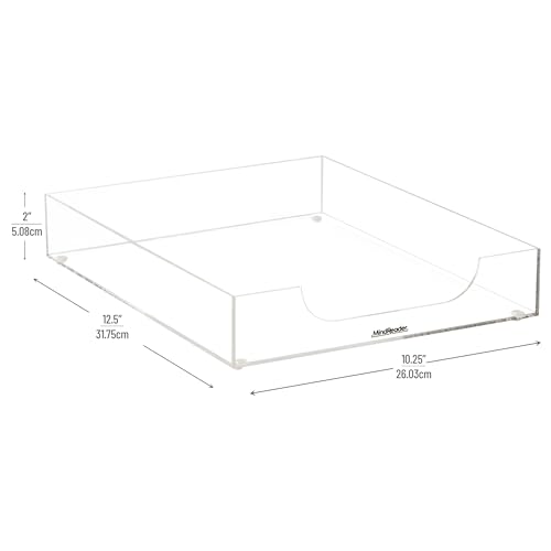 Mind Reader Paper Tray, Desktop Organizer, File Storage, Modern, Office, Acrylic, Clear - size: Paper Tray