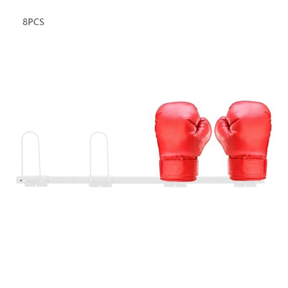 8PCS Wall-Mounted Boxing Glove Storage Rack, Glove Storage Display Cabinet, Hanging Boxing Glove Drying Rack (Whi) - color: White