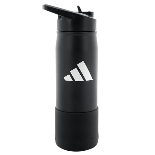 adidas Straw Lid Metal Water Bottle 600 mL - color: Black/White/Black/M/2