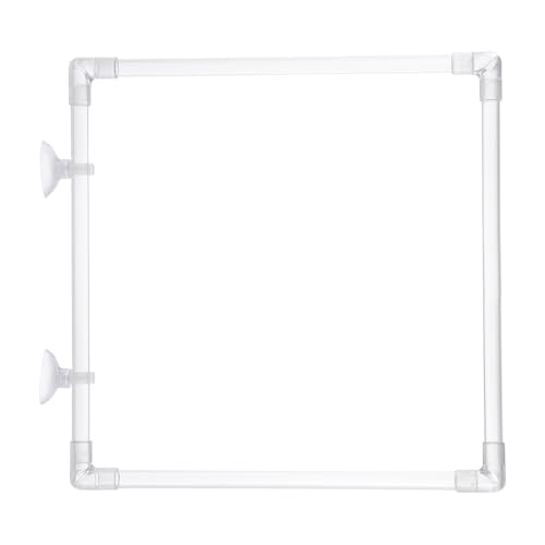 Clear Acrylic Aquariums Fish Feeding Rings with Easy Installation Suction Cup Prevents Food Drift and Waste 23x23CM