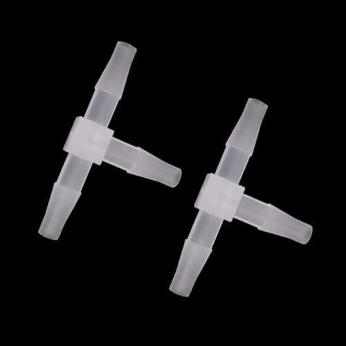 Plastic 1/4" ID Hose Barb Fittings, Equal Barbed Tee Pipe Connectors 3 Way Joint Splicer Mender Union Adapter for Boat Aquarium, 6Pcs