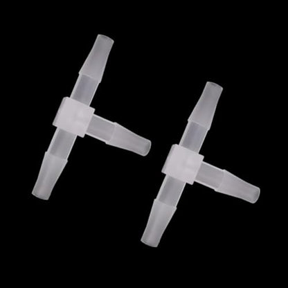 Plastic 1/4" ID Hose Barb Fittings, Equal Barbed Tee Pipe Connectors 3 Way Joint Splicer Mender Union Adapter for Boat Aquarium, 6Pcs
