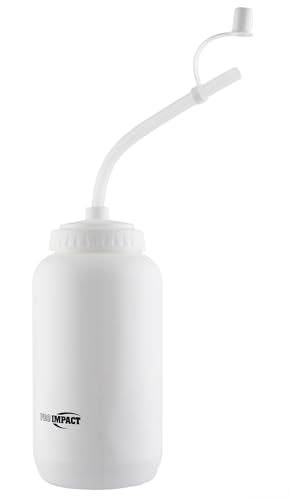 Squeezable Water Bottle Bendable Long Straw - LDPE BPA Free Plastic - Hydration for Baseball Hockey Gym MMA Yoga Boxing Cycling Softball Football Lacrosse (35.5 Oz.) - style: White