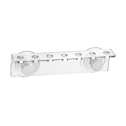 Aquarium Coral Holder Acrylic Rack Double Suction Cups Enhanced Suction Cups Transparent Bracket Suitable for Fishing Tanks Aquariums, 7 Holes