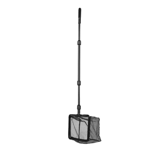 Black Plastic Retractable Aquarium Fish Fine Mesh Net with Telescopic Pole for Fish Tank Aquarium Accessories