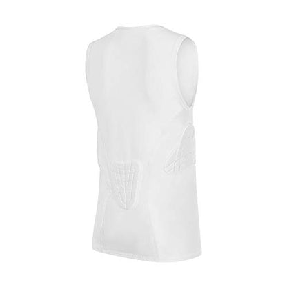 Youth Padded Compression Shirt Vest Rib Chest Protector Football Baseball - color: Padded Vest White, size: Large