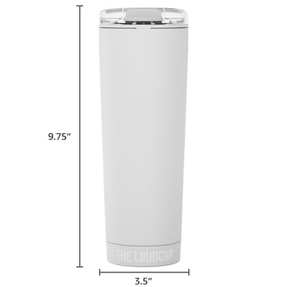 The LoudCup 23 oz 2-in-1 Water Bottle & Noisemaker, Ice White - color: Ice White, size: 23 Ounces