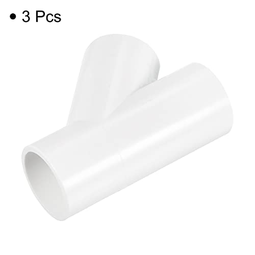 PATIKIL 25mm PVC Pipe Fittings, 3 Pack 3 Way 45 Degree Angle Water Tubing Joint Connectors Adapters for Garden Irrigation Home Aquarium