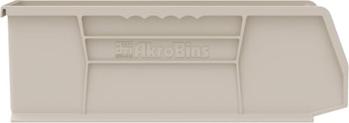 Akro-Mils 30234 AkroBins Plastic Storage Bins, Space-Saving Stackable Bins for Garage, Pantry, Craft Organization, 15" x 5" x 5", Clear, 12-Pack - color: Clear