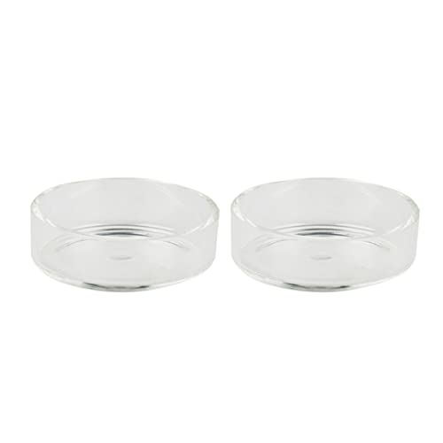 5pcs Round Shrimp Feeding Bowl Transparent Glass Dish for Fish Tank Durable Crystal Feeder for Shrimp and Reptiles Enhances Aquarium Landscape
