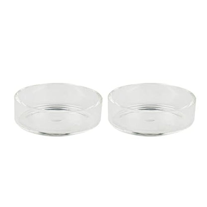 5pcs Round Shrimp Feeding Bowl Transparent Glass Dish for Fish Tank Durable Crystal Feeder for Shrimp and Reptiles Enhances Aquarium Landscape