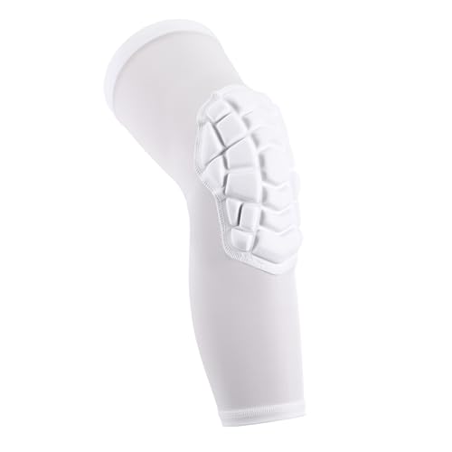 Basketball knee pads, compression leg covers for teenagers and adults, wrestling knee pads, football volleyball, pickleball, weightlifting kneepads (1 white long knee pad, Medium) - color: White-1, size: Medium
