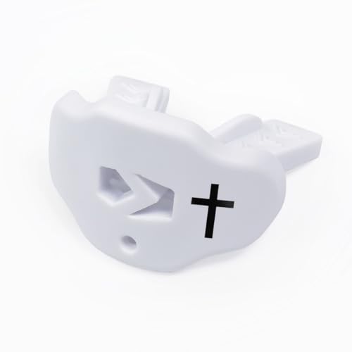 SLEEFS Classic Football Mouthguard with Bold Designs and Removable Strap - color: White