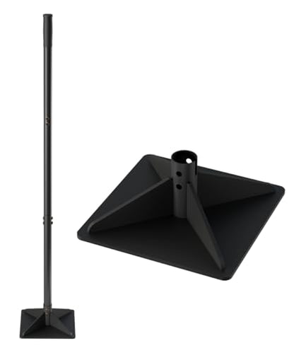 Thickened Garden Steel Tamper with 47 inch Adjustable Handle & Rubber Grip, 8"x8" Heavy Duty Soil Tamper Tool for Ground & Gravel Leveling, Steel Dirt Compactor for Yard, Sand, Driveway