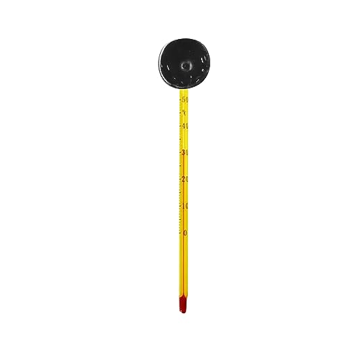 Sucking Cup Aquarium Water Thermometer Easy-to-Read Floating Water Temperature Measuring Tool for Fish Tank Fish Tank Temperature Monitors, Yellow