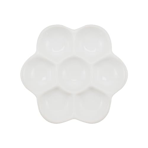 3.5" Hermit Crab Ceramic Food Dish,7 Compartments Ceramic Anti-turning Food & Water Bowl for Hermit Crab Tarantula Snail - size: 3.5 inch