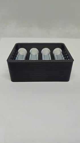 Aquatic Water Quality Testing Tube Holder with 4CT 10ml Test Tubes 5ml Markings - Plastic Durable Rack, 4 Tubes Variation (Black Rack w/ 4CT Testing Tubes)