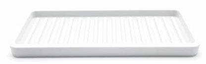 Silicone Sink and Surface Organizer Tray, Sponge Holder, Vanity Tray, Trivet, Heat Safe, Dishwasher Safe, for Bathroom and Kitchen Organization (White, 9"x3.5")