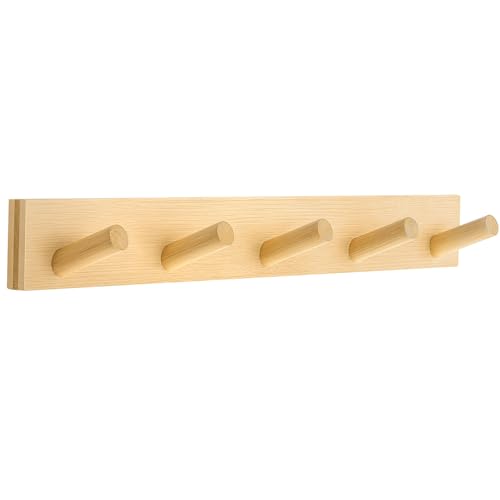 Coat Rack Wall Mount, Wooden Coat Hanger, Natural, 1 Pcs - color: Natural