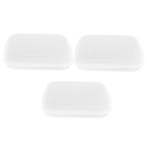 3pcs Transparent Cold Container for Refrigerator Reusable Food Storage Box for Bacon Shrimp Fish and Meat for Freshness and Organization Home Outdoor Use