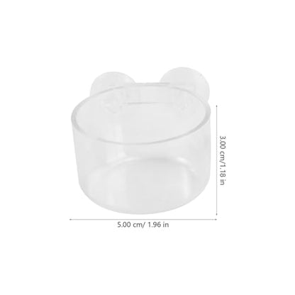 2pcs Aquarium Fish Food Feeder Cups with Suction Large and Small Acrylic Fish Feeding Containers for Chilled Bloodworm and Brine Shrimp for Aquarium Feeding