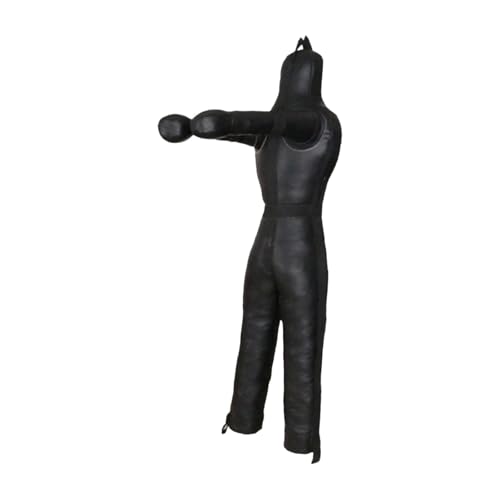 harayaa Boxing Dummy Martial Arts Training Wrestling Dummy Punching Dummy Canvas Cover Unfilled Suitable for Adults Grappling Practice Home Gym Fitness Dojo - color: 170cm Black