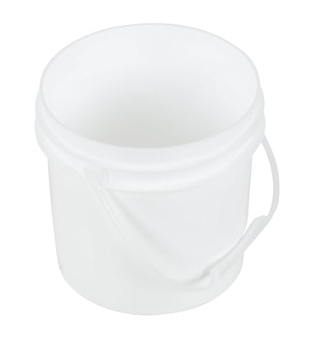 Vestil PAIL-1-PWP High Density Polyethylene Open Head Pail with Plastic Handle 7-1/2 in. x 7-1/2 in. x 7-1/2 in. 1 Gallon White