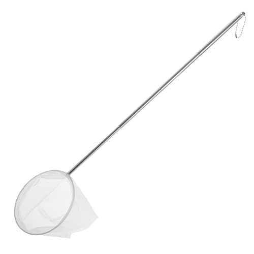 Cabilock Stainless Steel 3D Telescopic Fish and Shrimp Net Fine Mesh Small Aquarium Scoop for Mini Fish and Shrimp Large White Round Net