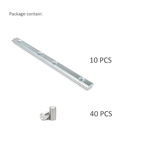 1010 1" x 1" Series Aluminum Profile Straight Line Connector, Extended Length Bracket Fastener with M5 Screw for Slot 6mm Aluminum Extrusion Profile Connect Parts - style: 10 sets straight bracket with m5